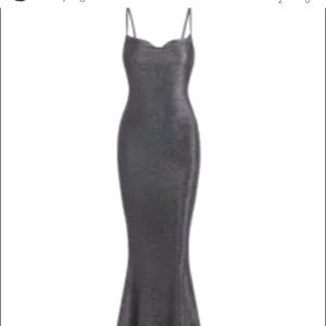 Metallic glitter midi dress